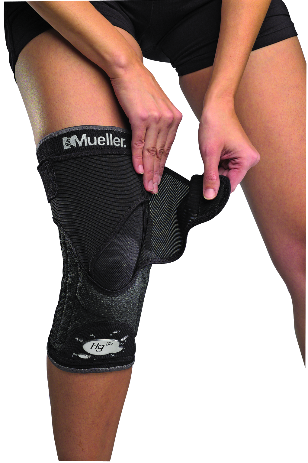 Mueller Hg80 Knee Brace with Kevlar 5436 Demonstration Anlage am weiblichen Knie