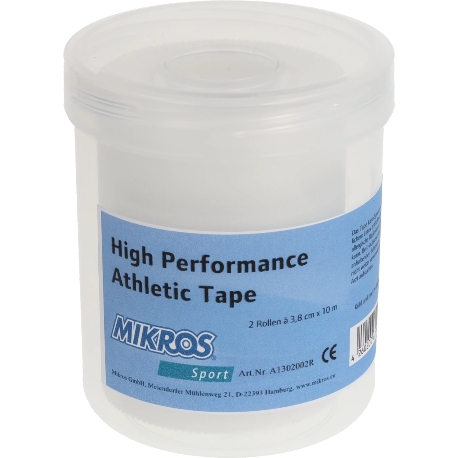 Mikros High Performance Athletic Tape Weiss 3,8cm 2-Rollen-Dose Heroshot