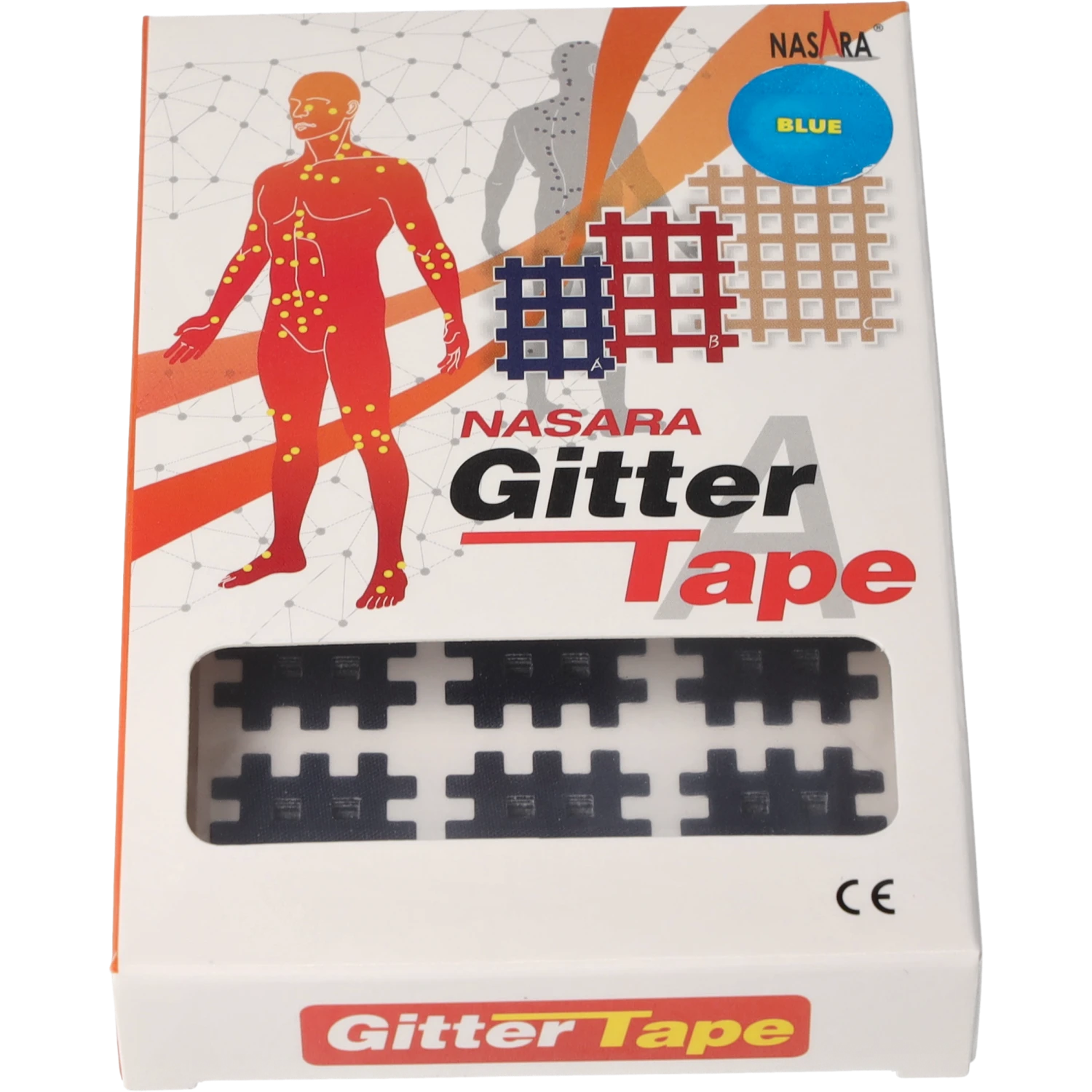 Nasara Gitter Tape Typ A Dunkelblau Verpackung frontal