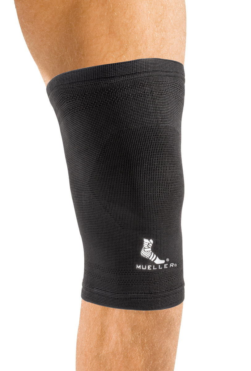 Mueller Elastic Knee Brace 5525 Produkt angezogen am einzelnen Knie