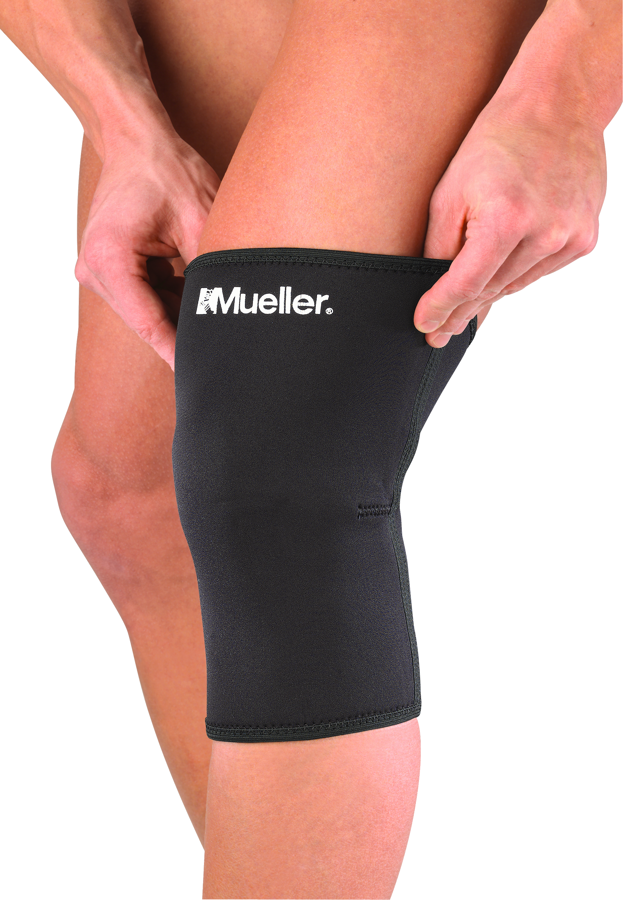 Mueller Closed Patella Knee Sleeve 424 Demonstration anziehen Knie