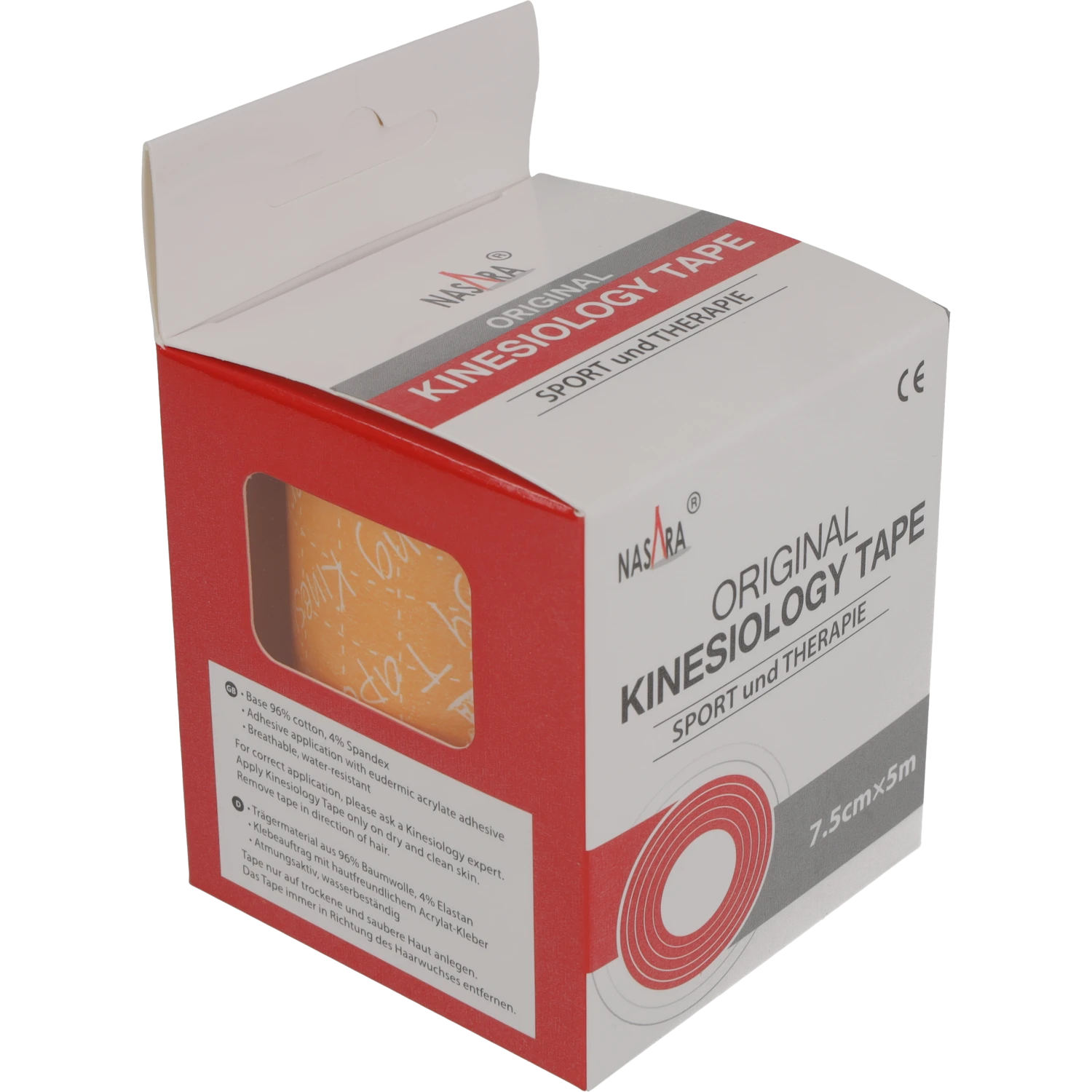 Nasara Kinesiologie Tape 7,5cm Gelb Verpackung