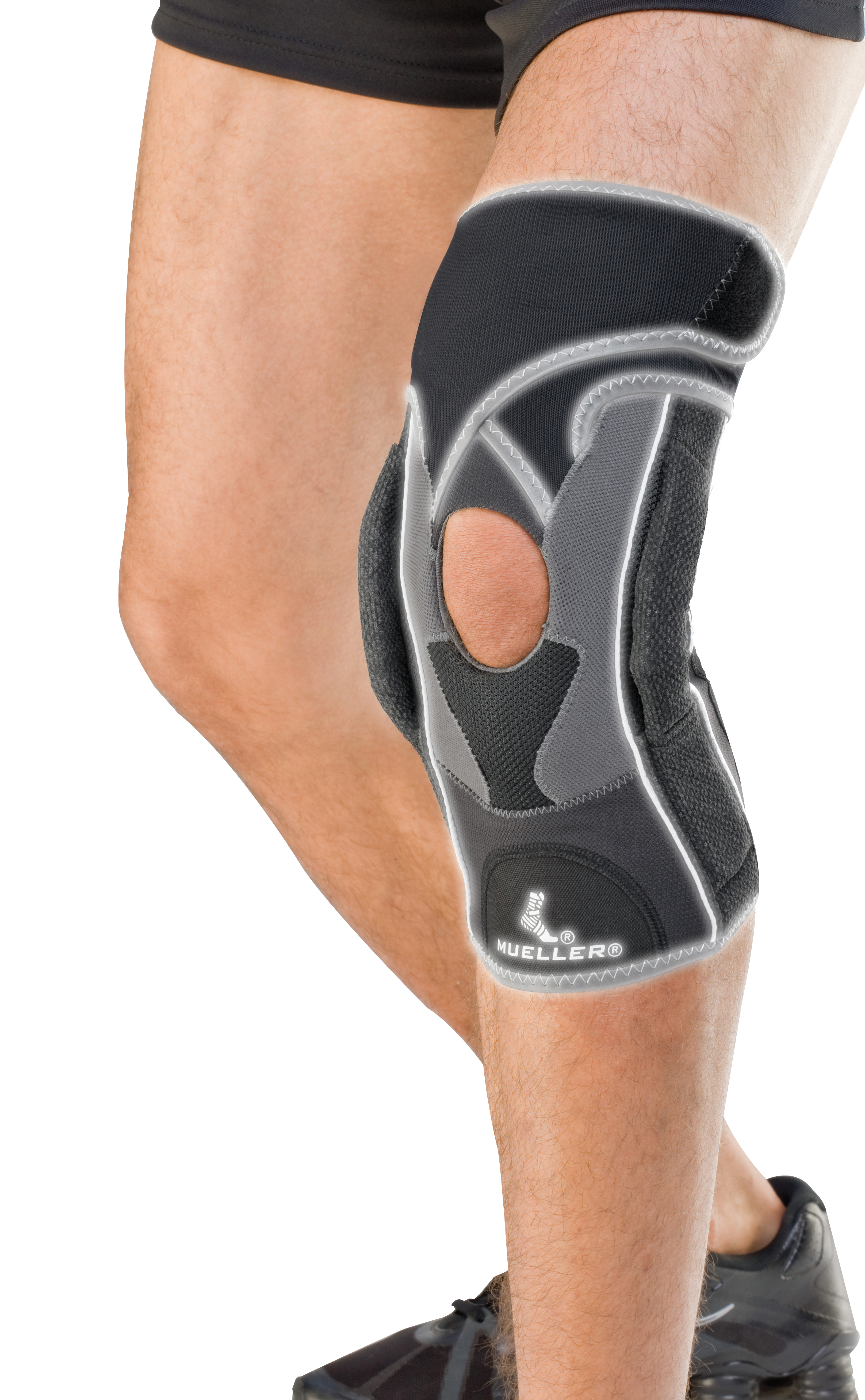 Mueller Hg80 Premium Hinged Knee Brace 5901 Bandage mit reflektierenden Nähten an Knie