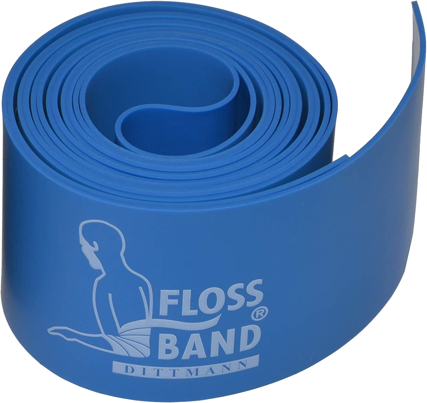 Dittann Floss-Band zusammengerollt blau Logo